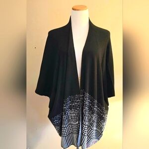 Ming Wang Women's OS Wrap Shawl Black White